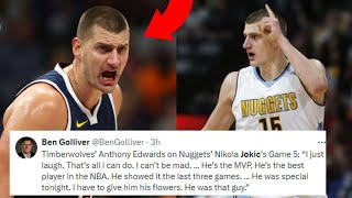 NBA REACT TO NIKOLA JOKIC VS MINNESOTA TIMBERWOLVES  NUGGETS VS TIMBERWOLVES REACTIONS [upl. by Ennaeiluj544]