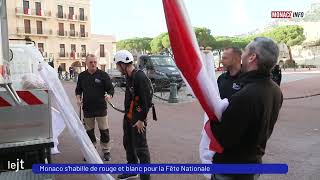 Fête  Monaco shabille de rouge et blanc pour la Fête Nationale [upl. by Box]