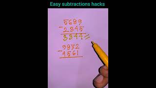 Easy subtractions hacks। maths mathstricks short [upl. by Aener295]