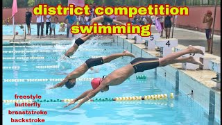 district level swimming competition freestyle 200 meters swimming freestyleswim sports goldmedal [upl. by Otsedom]