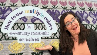 Using multiple colors in overlay mosaic crochet [upl. by Suiravad270]