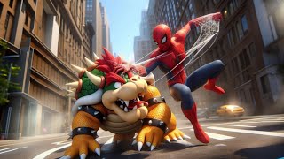 Why Spiderman going fight against Bowser mario spiderman [upl. by Neeloj563]