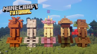 Minecraft  How to build 5 unique Villager Statues 02  Tutorial [upl. by Udela607]