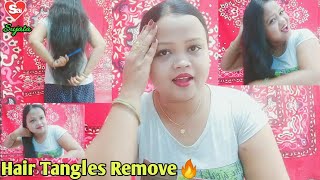 Hair Tangles Remove  Making Pony tail  Saisujata  ssvlogs 🔥 [upl. by Aslin]