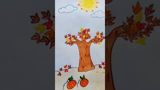 How to Draw amp Color Four Seasons for kids How to draw Winter  Summer Spring and Autumn [upl. by Tarabar]