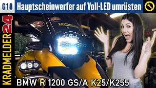 MotorradScheinwerfer auf LED umrüsten ✫ BMW R1200GS K25 🔧 Kradmelder24 Garage [upl. by Madra438]