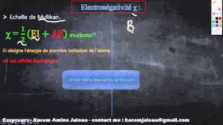 43  Electronégativité dun atome  Atomistique S1 [upl. by Nim]