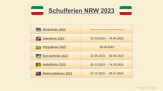 Schulferien NRW 2023 [upl. by Latricia]