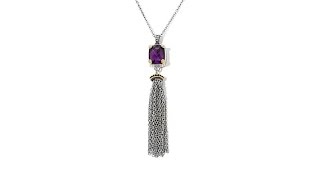 Emma Skye Colored Crystal Tassel 2Tone 16quot Necklace [upl. by Hildie456]