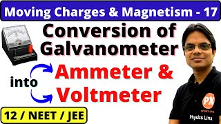 Moving Charges amp Magnetism 17 Conversion of Galvanometer into Ammeter and Voltmeter For 12NEETJEE [upl. by Annayak216]