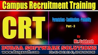 Campus Recruitment Training CRT Aptitude PermutationsCombinationsProbability Part  3 [upl. by Essirahc16]