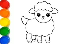 How to draw a simple sheep for kids and toddlers [upl. by De]