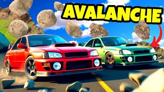 We Attempted to Escape a MASSIVE AVALANCHE in Cars BeamNG Drive Mods [upl. by Samuela930]