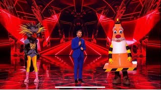 Traffic Cone wins the first face off  The Masked Singer UK Season 3 [upl. by Ardnwahs]