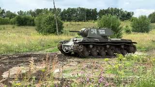 Driving KV1 from World War II V12 diesel sound tank ww2 [upl. by Felecia756]