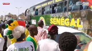 Direct Aéroport LSS  laccueil des Lions du Sénégal Champion dAfrique [upl. by Vaas]