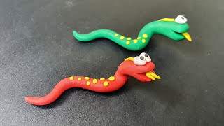 Snake clay modelling for kids How to make Snake clay Toys Making [upl. by Archle]