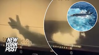 Leaked video shows Navy fighter jet crashing on carrier USS Carl Vinson  New York Post [upl. by Sapers309]