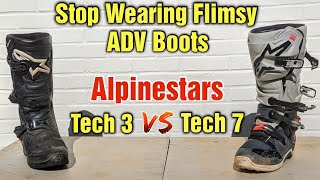 Comparing Alpinestars Tech 7 amp Tech 3  Stop Wearing Flimsy Adv Motorcycle Boots [upl. by Hirsch]