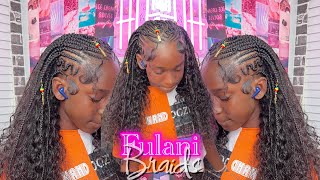 Trending Fulani Braids  Freestyle  Half Quick Weave Protective Style [upl. by Rekcut]