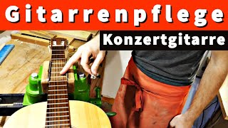 Gitarrenpflege beim Saitenwechsel der Konzertgitarre  Tipps und Tricks vom Gitarrenbauer [upl. by Melicent226]