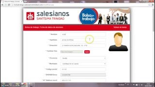 INSTRUCCIONES DE REGISTRO EN BOLSA DE TRABAJO SALESIANOS TRINIDAD [upl. by Lluj]