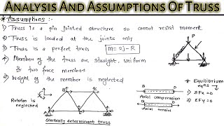 Analysis Of Trusses  Assumptions Of Trusses  Engineering Mechanics  HINDI [upl. by Rovert]