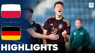 Germany vs Poland  What a Game  Highlights  U19 European Championship Qualification 17102023 [upl. by Eidnew]