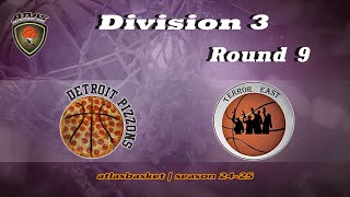 Atlasbasket  Div 3Round 9  DETROIT PIZZONS vs TERROR EAST [upl. by Gnouh]