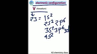 electronic configuration for V Vanadium k2chemistryclass electronicconfiguration [upl. by Hsu]