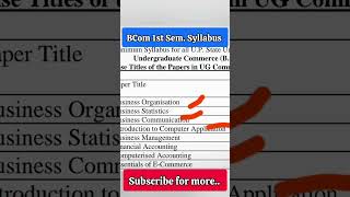 BCom 1st semester syllabus  NEP 2020  MGKVP [upl. by Nohcim314]