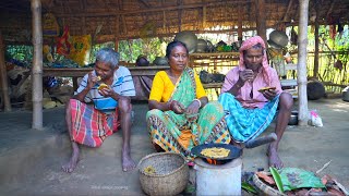 PORK PARATHA RECIPE  tribal famous pig meat with wheat flour pithe recipe using banana leaf [upl. by Gainor]