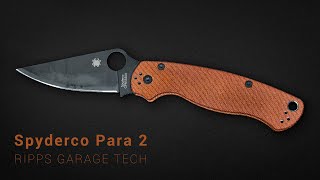 Spyderco Para 2  Micarta Griffe Orange  Ripps Garage Tech [upl. by Ytte9]