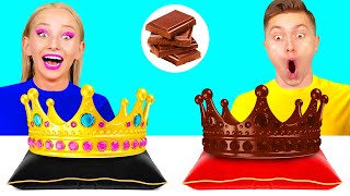 Real Food vs Chocolate Food Challenge  Edible Battle by HAHANOM Challenge [upl. by Lin]