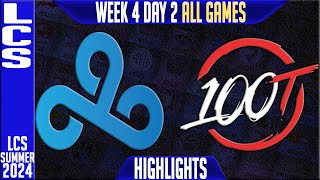 C9 vs 100 Highlights ALL GAMES  LCS W4D2 Summer 2024  Cloud9 vs 100 Thieves Week 4 Day 2 [upl. by Sholeen857]