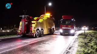 Verkeerschaos op N9 ter hoogte van Schoorl en Koedijk vanwege gladheid 22 november 2024 [upl. by Apoor]