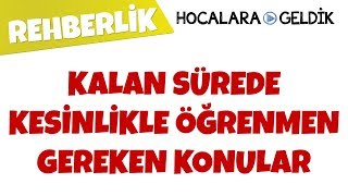 Kalan Sürede Kesinlikle Öğrenmen Gereken Konular  TYTAYT Matematik Omurga Konular [upl. by Philipson]