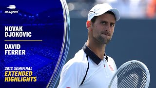 Novak Djokovic vs David Ferrer Extended Highlights  2012 US Open Semifinal [upl. by Iohk541]