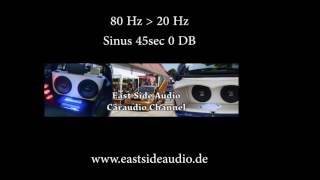 80 Hz to 20 Hz 45sec Sinus Ton Wave 0DB für Hifi Audio Test Sweep [upl. by Erdnoed]