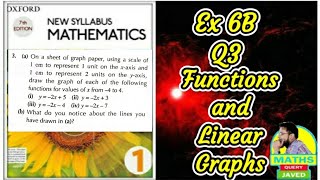 Q3  Ex 6B  D1  Functions and Linear Graphs [upl. by Nered]