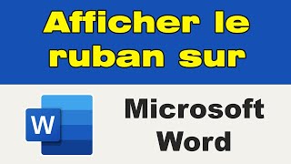 Comment afficher le ruban sur Word [upl. by Gothard346]