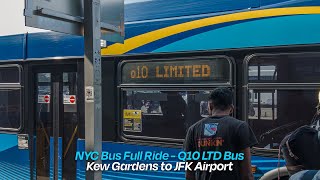 Q10 LIMITED Bus Full Ride  Kew Gardens to JFK Airport  First Person View [upl. by Veejar]