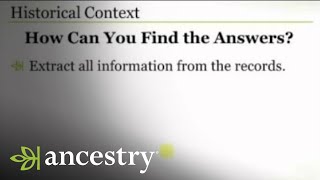 Putting Your Ancestors Lives in Historical Context  Ancestry [upl. by Nanahs]