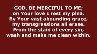 Psalm 51  God Be Merciful To Me Book of Psalms for Worship  Toplady  Psalm Singing [upl. by Anomor670]