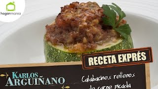 Receta Exprés Calabacines rellenos de carne picada [upl. by Carlos]