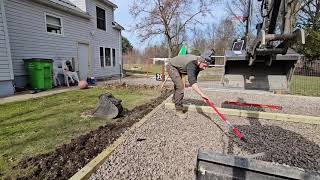 How to Level a gravel pad by yourself with an Excavator Bobcat E26 [upl. by Ciryl]