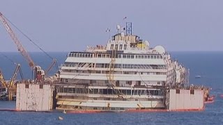 Timelapse video shows first stages of Costa Concordia refloat [upl. by Retep]