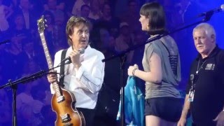 Paul McCartney invites fans up on stage and waves the Canadian flag in Vancouver  19042016 [upl. by Methuselah360]