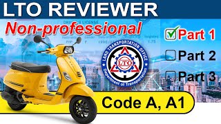 Part 1 of 3 LTO Exam Reviewer Tagalog Motorcycle Code A A1 Nonprofessional  CarWahe [upl. by Keldah]