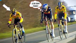 The INSANE Jumbo Visma Team Attack  Paris Nice 2022 Stage 1  Roglic Wout van Aert Laporte [upl. by Chapman]